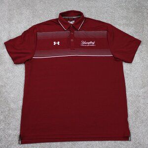 Under Armour Polo Shirt Mens XL Red UA‎ Yuengling Logo Heatgear Loose Fit S/S